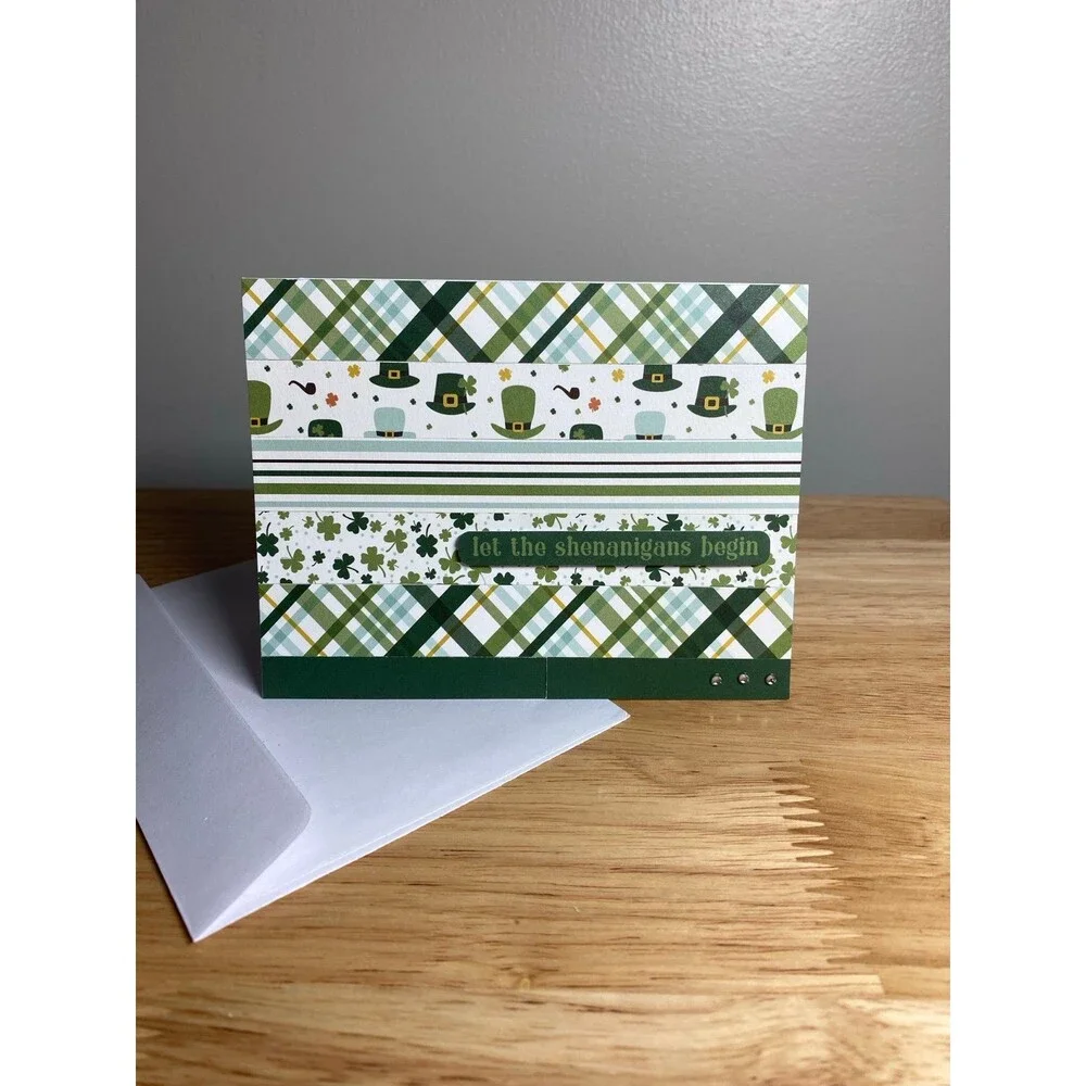 Handmade St. Patrick’s Day Blank Greeting Card A2 & Envelope
